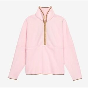 DONNI Polar Fleece Half Zip In Pixie Pink Size M